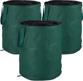 Relaxdays tuinafvalzak pop-up - tuin afvalzak - set van 3 - 160 l - groenafvalzakken