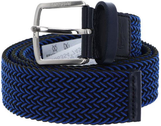LACOSTE Ceinture Casual Braided Stretch Strap W90 Iceland-Straw-Swimming Pool Bleu