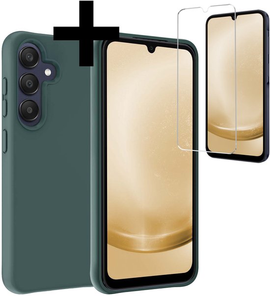 Coque vert foncé et deux protecteurs d'écran pour le Samsung Galaxy A26.