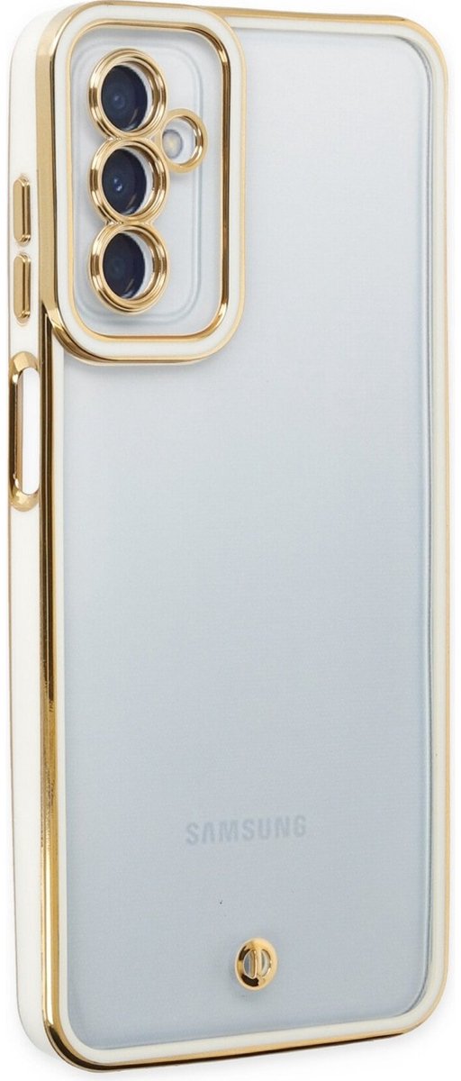 Back Cover Geschikt voor: Samsung Galaxy A35 - Hoesje Transparant en Wit Achterkantje