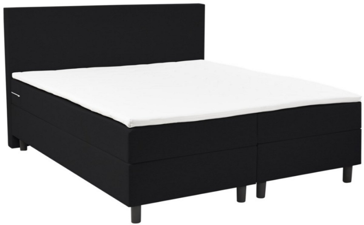 Nessa® 160x210 Boxspring Rolene Zwart - Complete Boxspring - Inclusief Topper