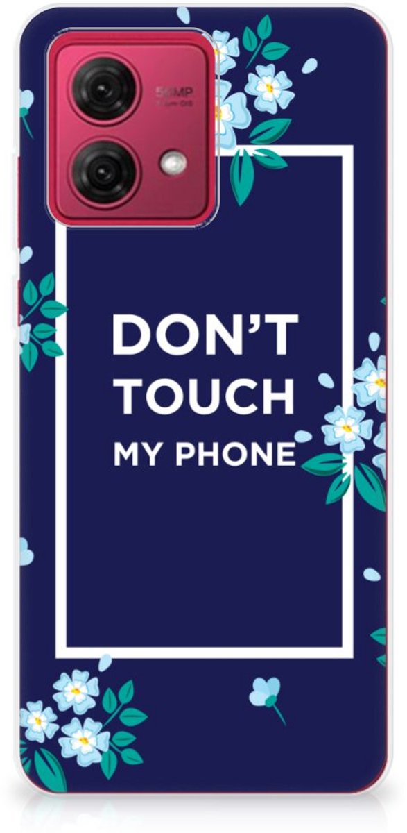 Motorola Moto G84 Silicone-hoesje Flowers Blue DTMP