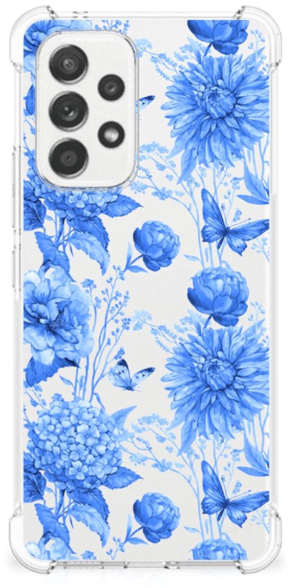 Case voor Samsung Galaxy A53 5G Flowers Blue