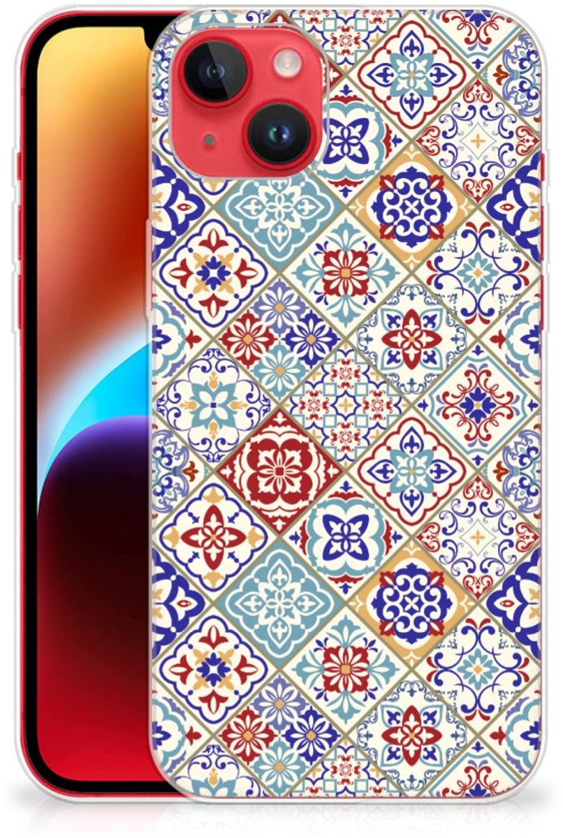 iPhone 14 Plus TPU Siliconen Hoesje Tiles Color