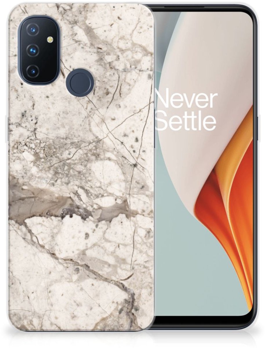 OnePlus Nord N100 TPU Siliconen Hoesje Marmer Beige