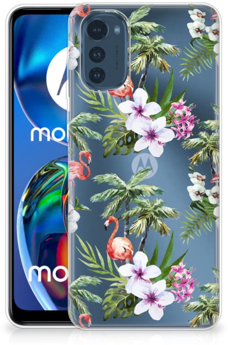 Motorola Moto E32/E32s TPU Hoesje Flamingo Palms