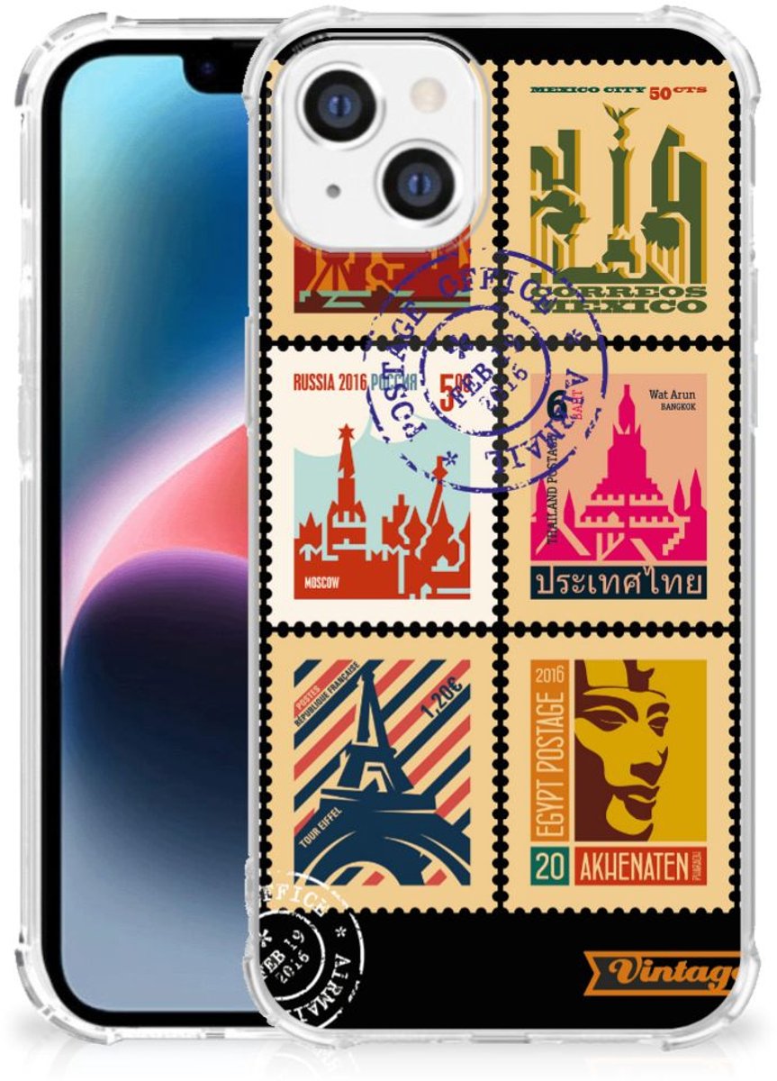 Apple iPhone 14 Plus Telefoonhoesje met valbescherming Postzegels