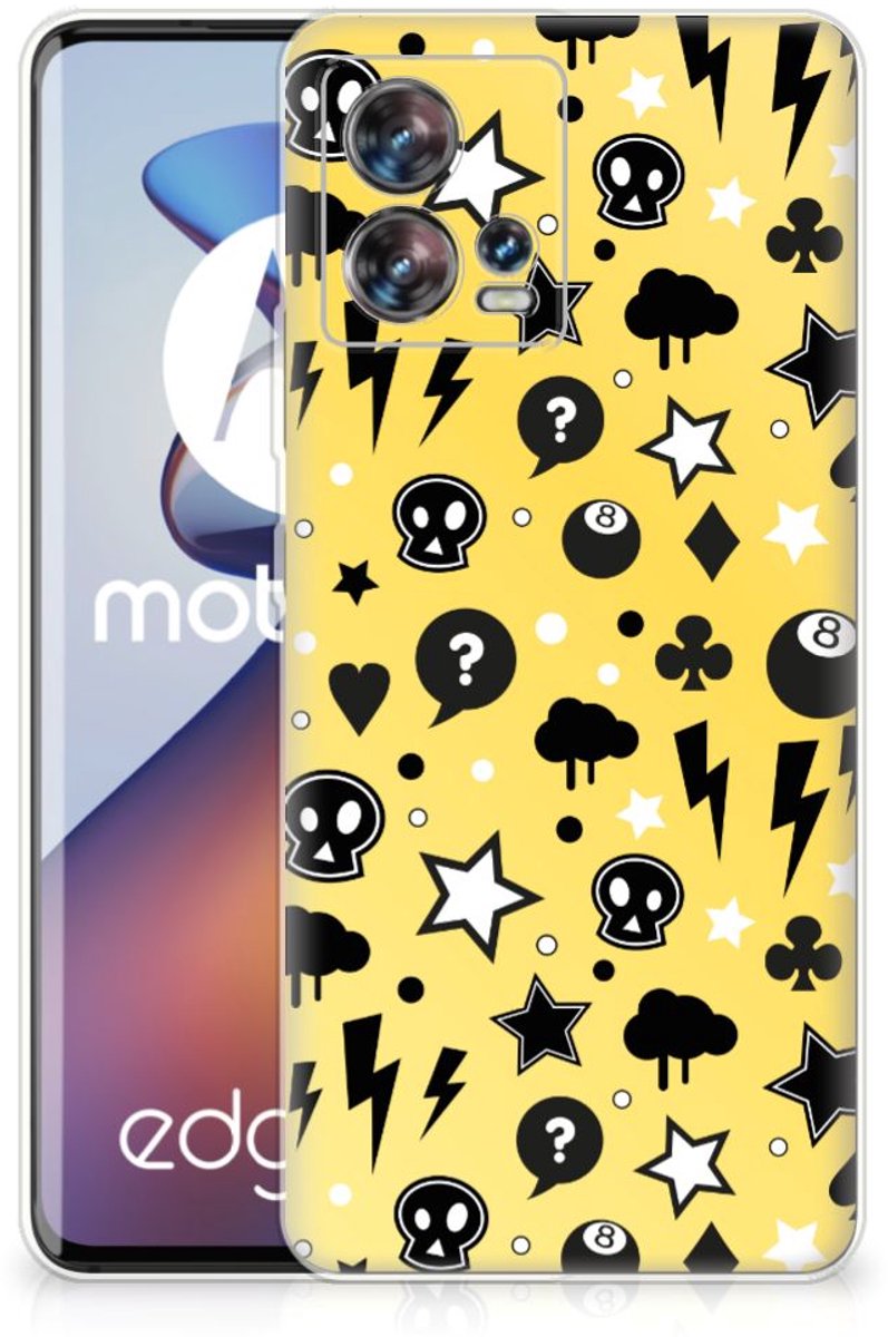 Silicone Back Case Motorola Edge 30 Fusion Punk Geel