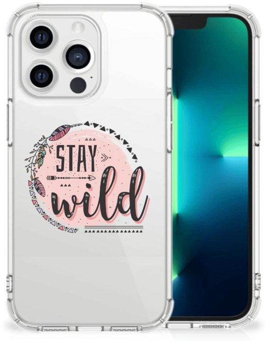 Coque téléphone Apple iPhone 13 Pro Sacoche téléphone avec bord transparent Boho Stay Wild