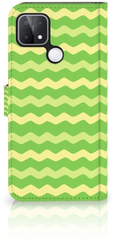 Étui de téléphone OPPO A15 Étui de livre Vagues Vert