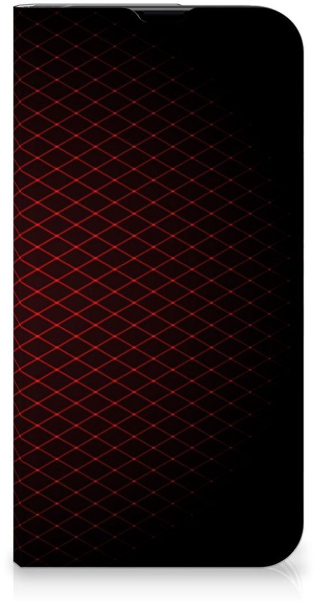 iPhone 13 Pro Hoesje met Magneet Geruit Rood
