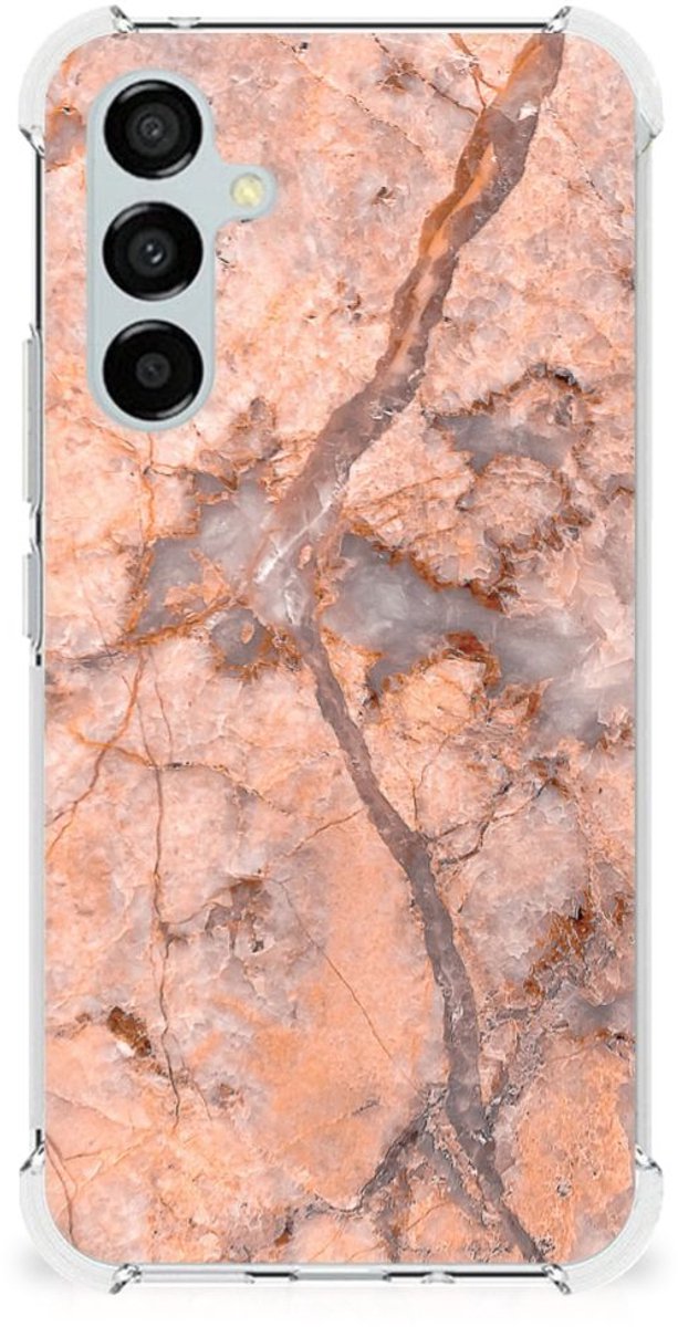 Samsung Galaxy A54 Anti-Shock Hoesje Marmer Oranje