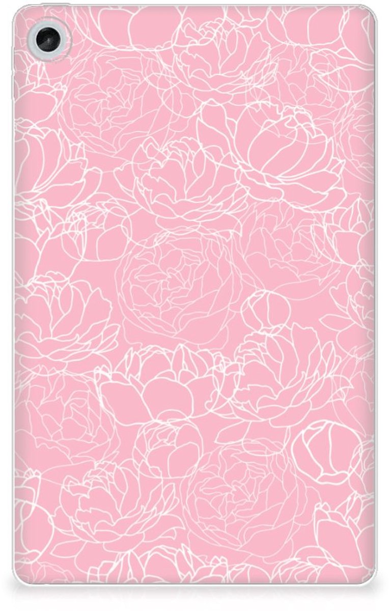 Lenovo Tab M10 Plus (3e generatie) Siliconen Hoesje White Flowers