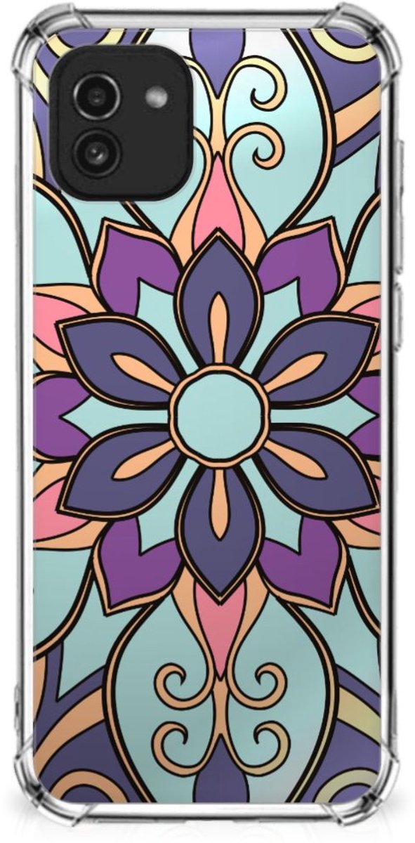 Samsung Galaxy A03 Case Purple Flower