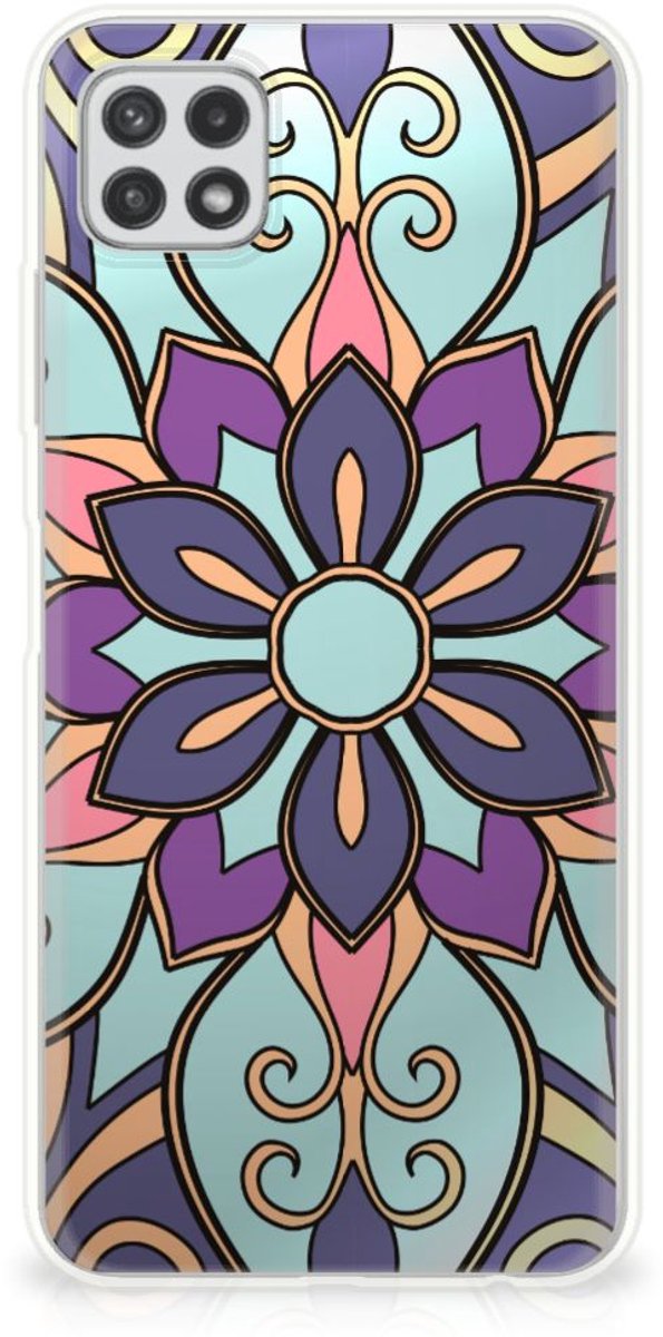 Samsung Galaxy A22 5G TPU Case Purple Flower