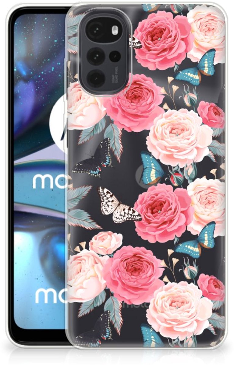 Motorola Moto G22 TPU Case Butterfly Roses