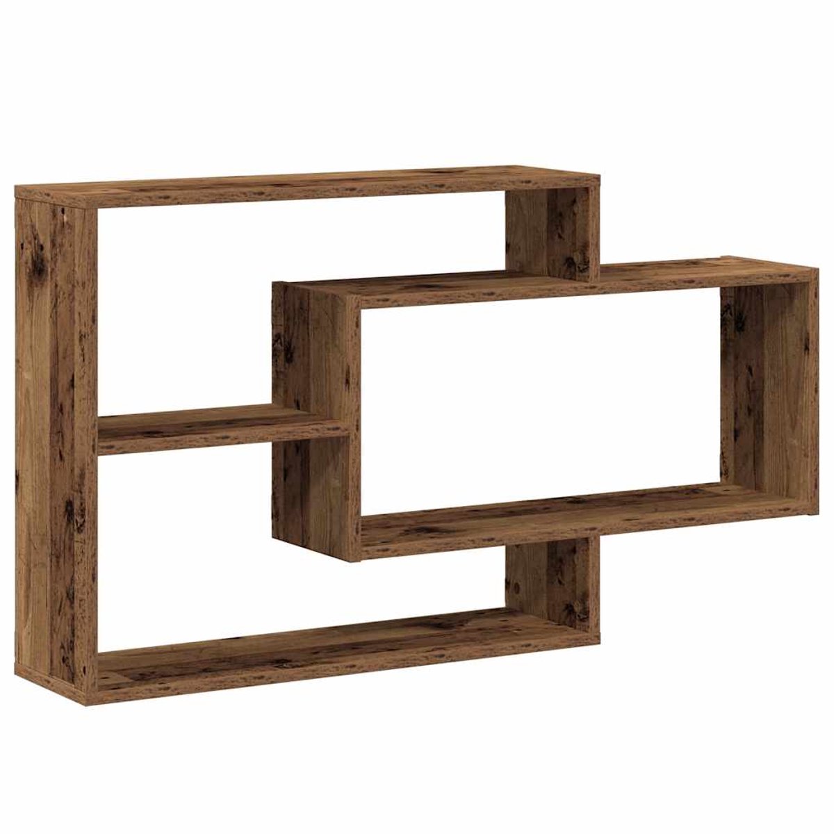 vidaXL Wandschap - 104x20x58,5 - cm - bewerkt - hout - oud - houtkleurig oud hout