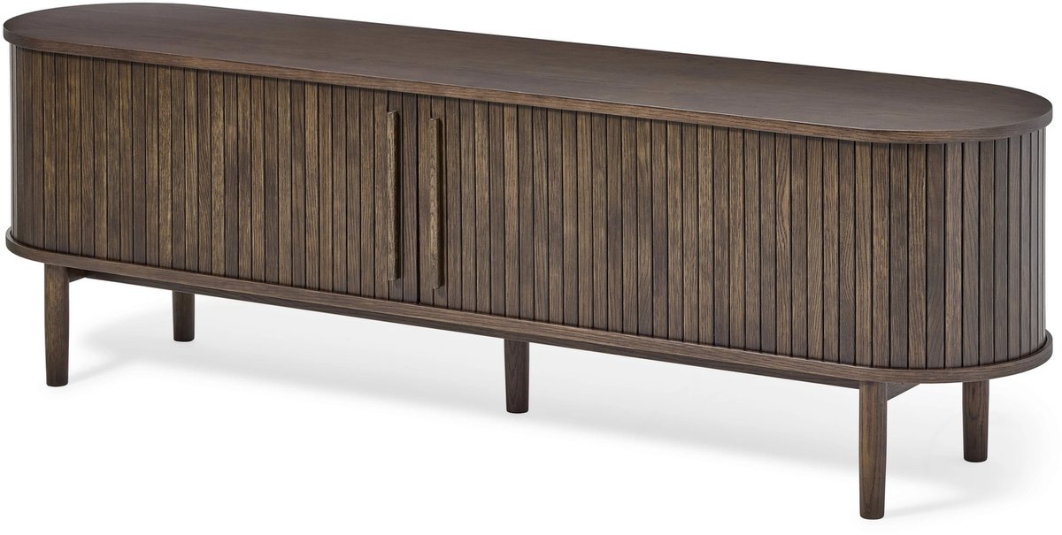 Giga Living Tv-meubel Meta - eiken & eikenfineer espresso bruin - 180x40x56 cm - 2 deuren