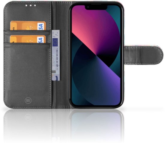 Boekhoesje voor iPhone 13 Mini Telefoon Hoesje Geruit