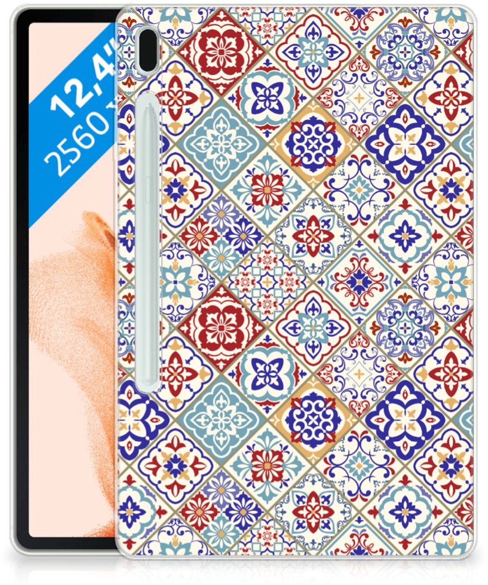 Samsung Galaxy Tab S7FE Tablet Back Cover Tiles Color