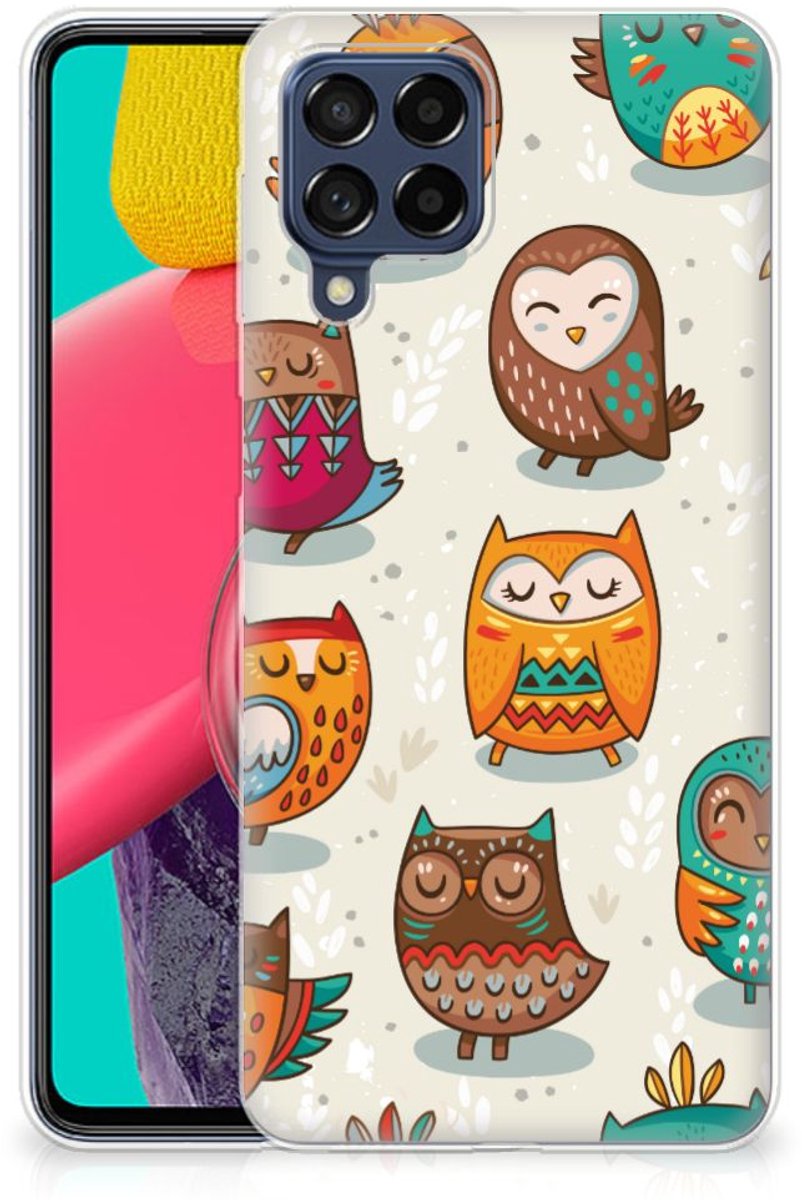 Samsung Galaxy M53 TPU Hoesje Vrolijke Uilen