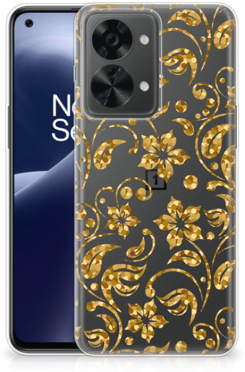 OnePlus Nord 2T TPU Case Gouden Bloemen