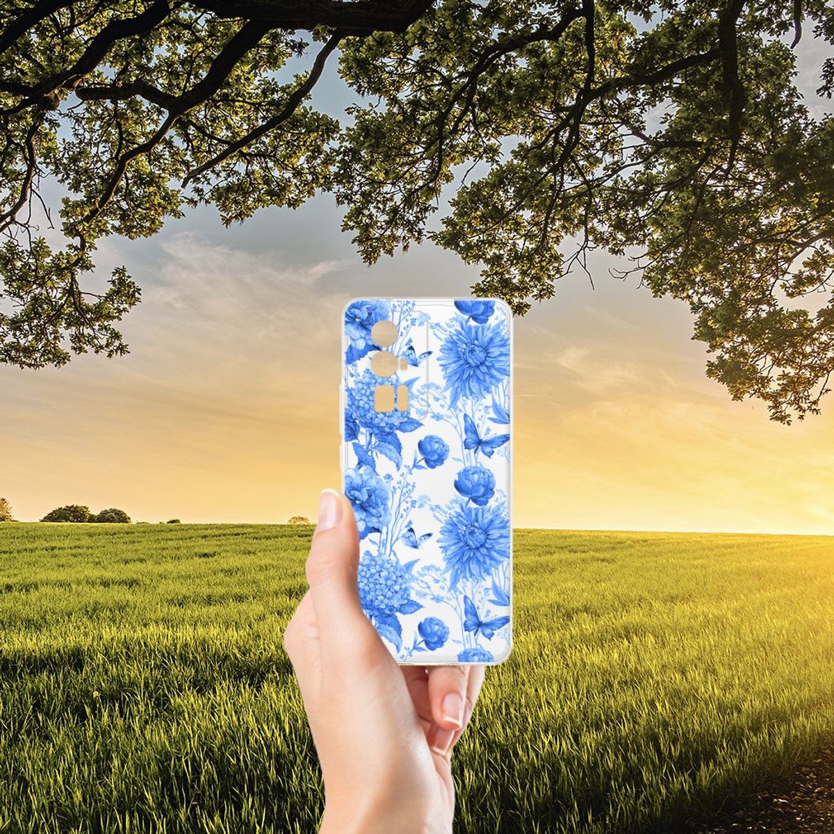 TPU Case voor Xiaomi Poco F5 Pro Flowers Blue