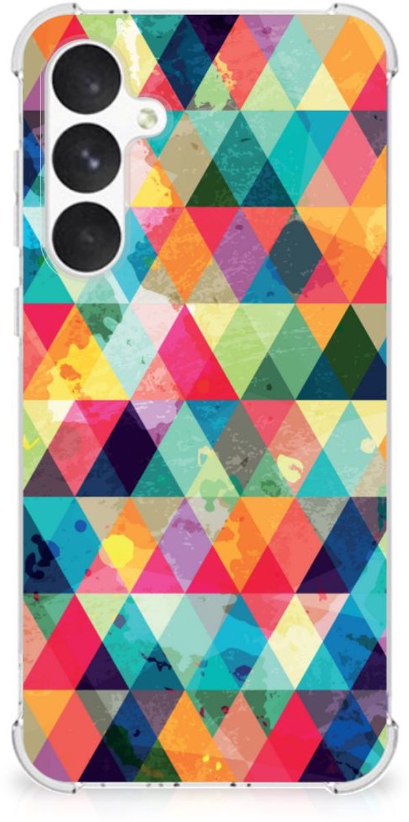Samsung Galaxy A55 Doorzichtige Silicone Hoesje Geruit