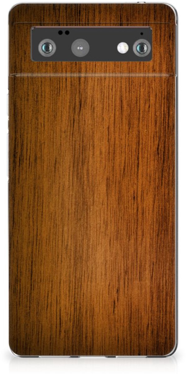 Google Pixel 6 Bumper Hoesje Donker Hout