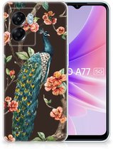 OPPO A77 | A57 5G TPU Hoesje Pauw met Bloemen