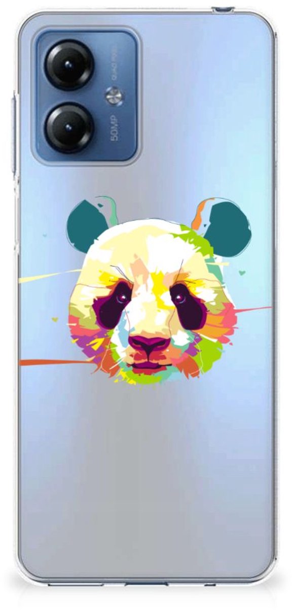 Motorola Moto G14 Telefoonhoesje met Naam Panda Color