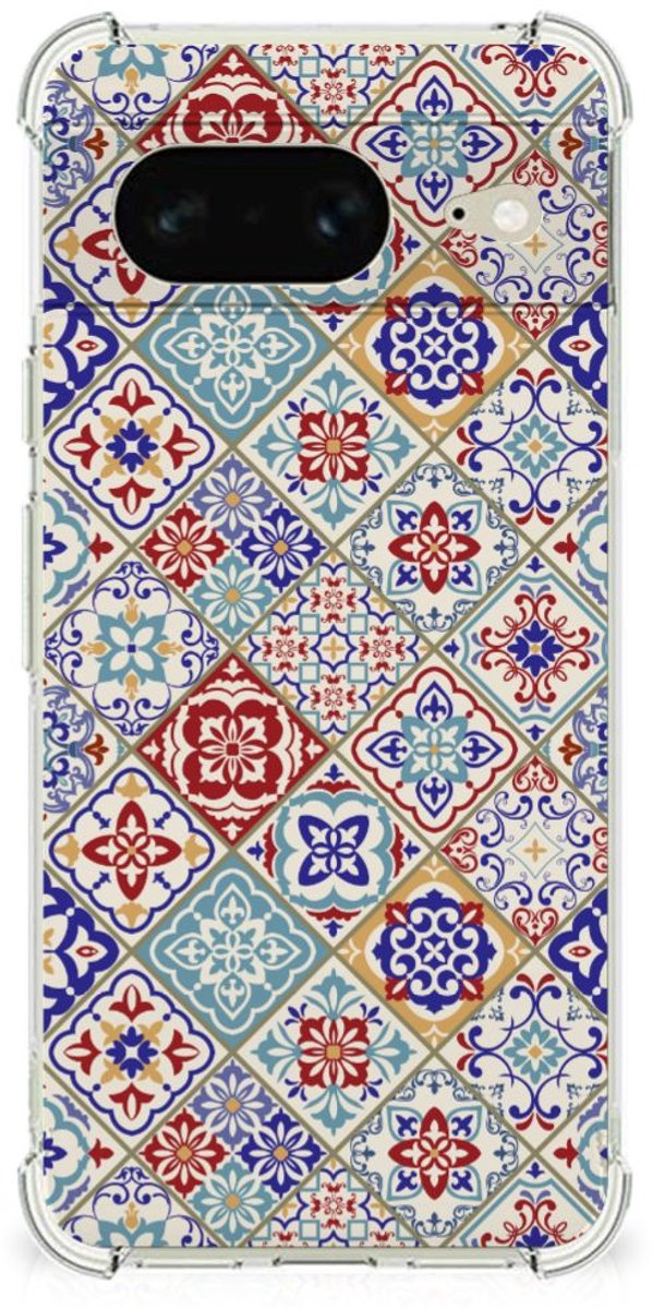 Google Pixel 8 Anti-Shock Hoesje Tiles Color