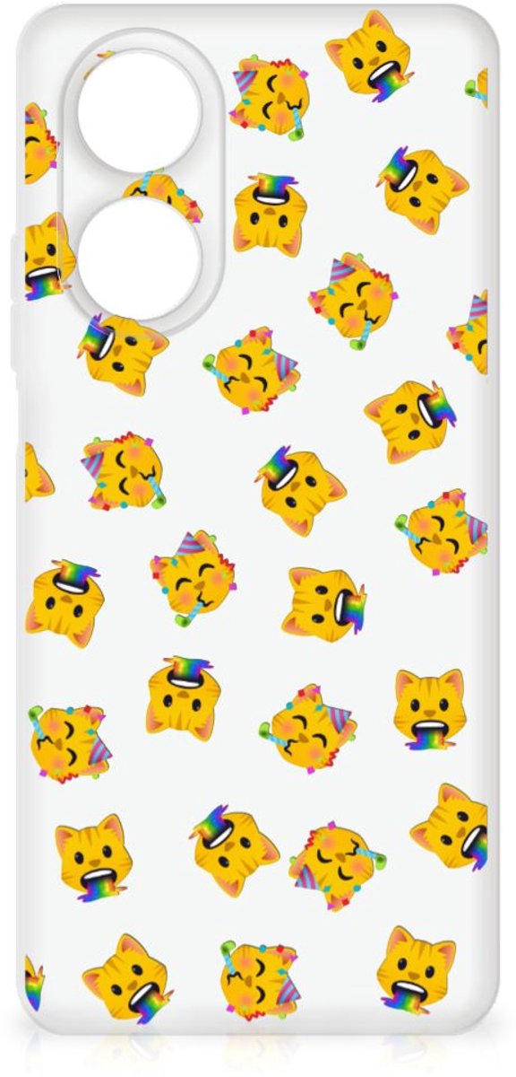 TPU bumper voor OPPO A58 4G Katten Emojis