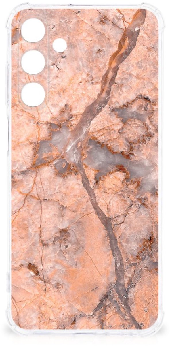 Samsung Galaxy A25 Anti-Shock Hoesje Marmer Oranje
