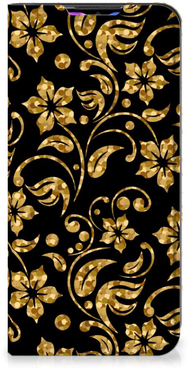 Xiaomi Redmi 9 Smart Cover Gouden Bloemen