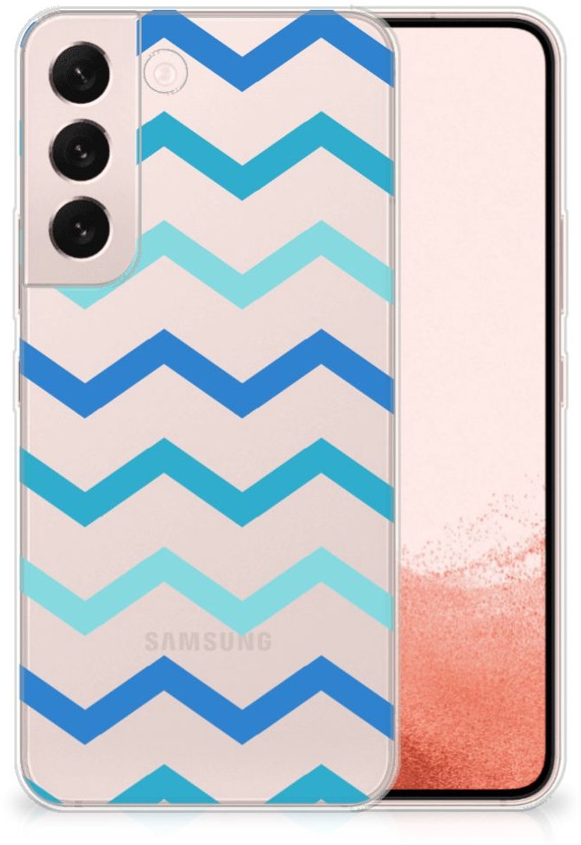 Samsung Galaxy S22 TPU bumper Zigzag Blauw