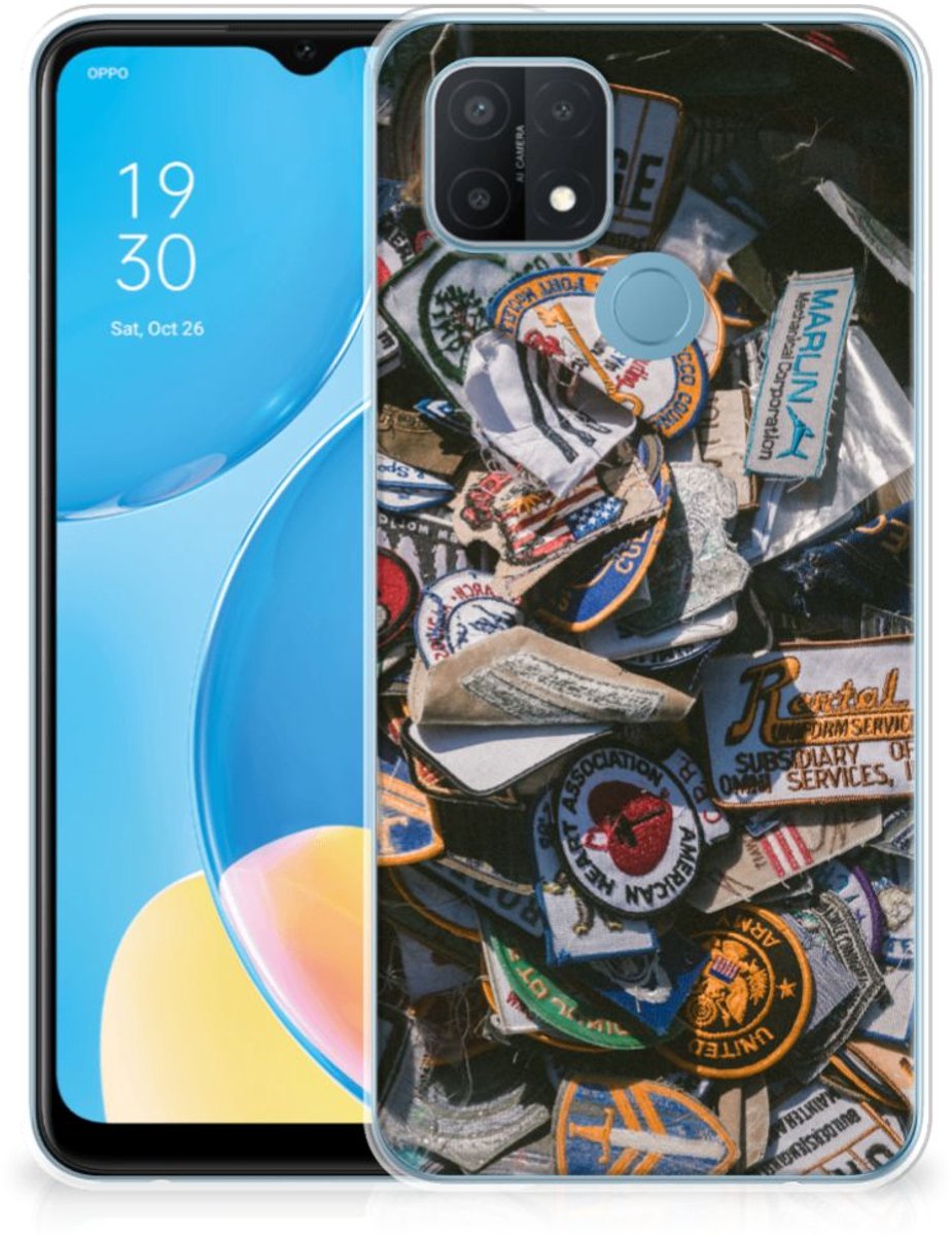 OPPO A15 Siliconen Hoesje met foto Badges