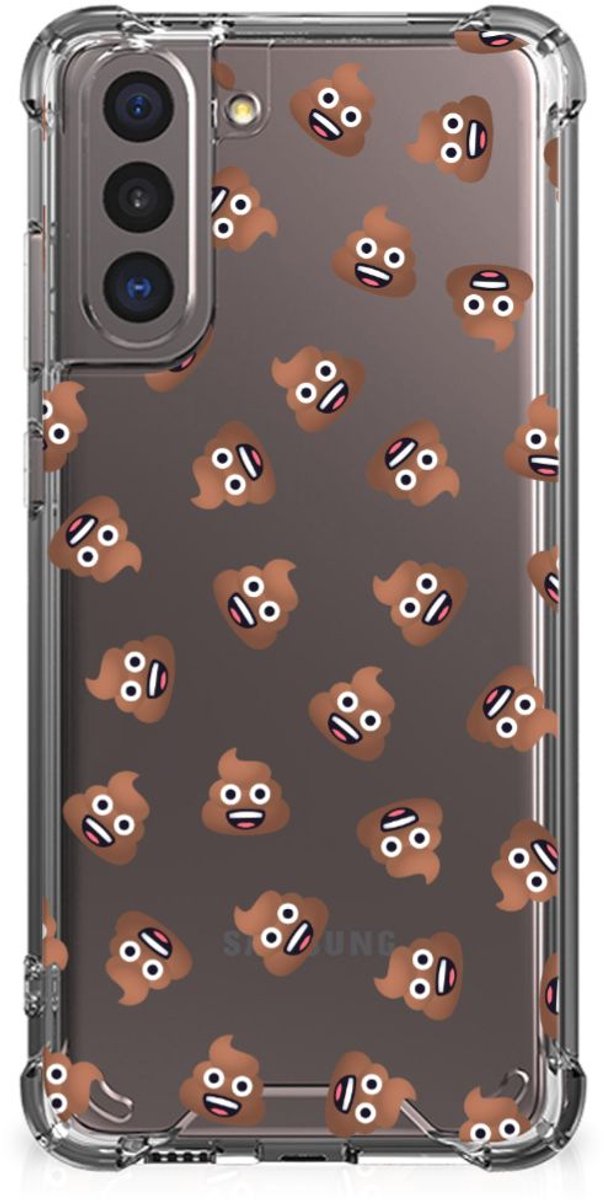 Doorzichtige Silicone Hoesje voor Samsung Galaxy S21 Poep Emojis