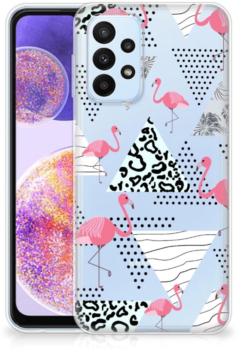 Samsung Galaxy A23 TPU Hoesje Flamingo Triangle