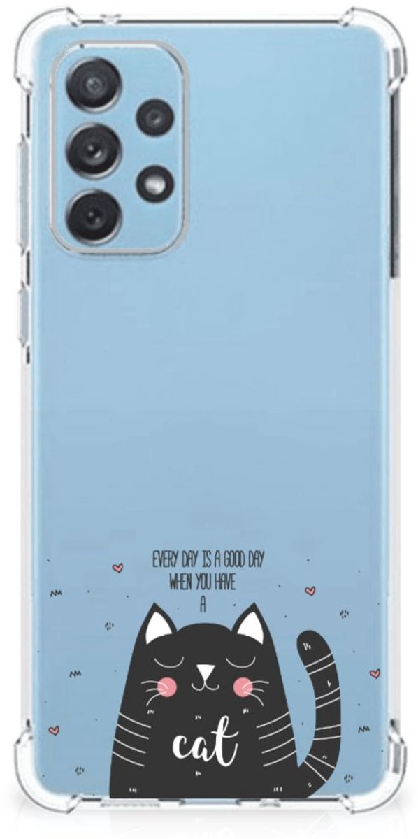 Samsung Galaxy A73 Stevig Bumper Hoesje Cat Good Day