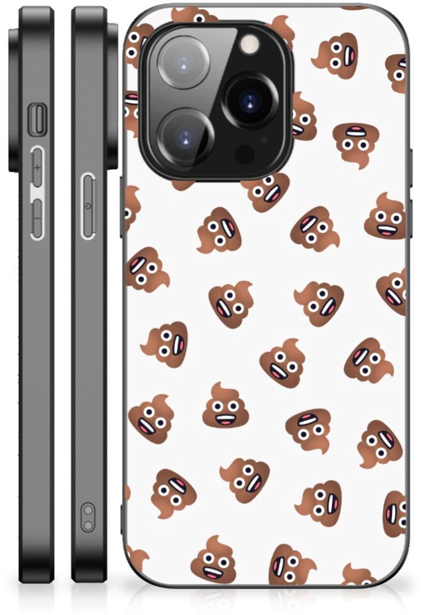 Back Case voor iPhone 14 Pro Poep Emojis