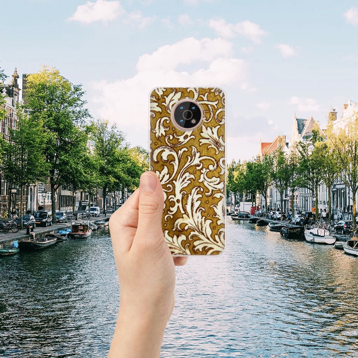 Back Cover voor Siliconen Hoesje Nokia G50 Barok Goud
