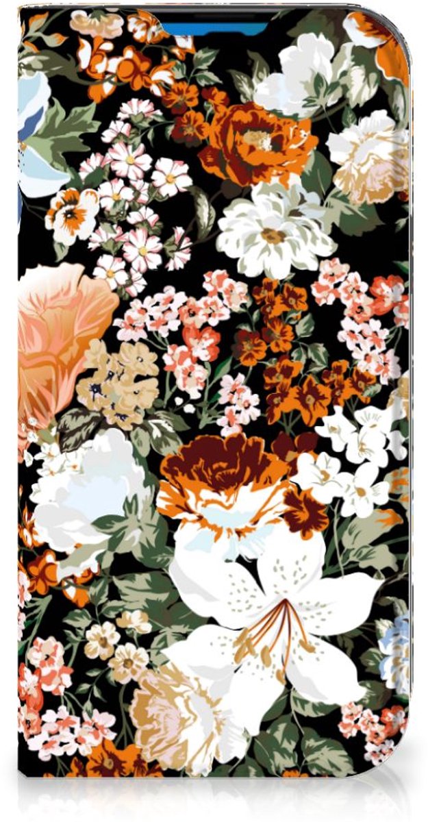Book Case voor Smart Cover voor iPhone 14 Pro Dark Flowers