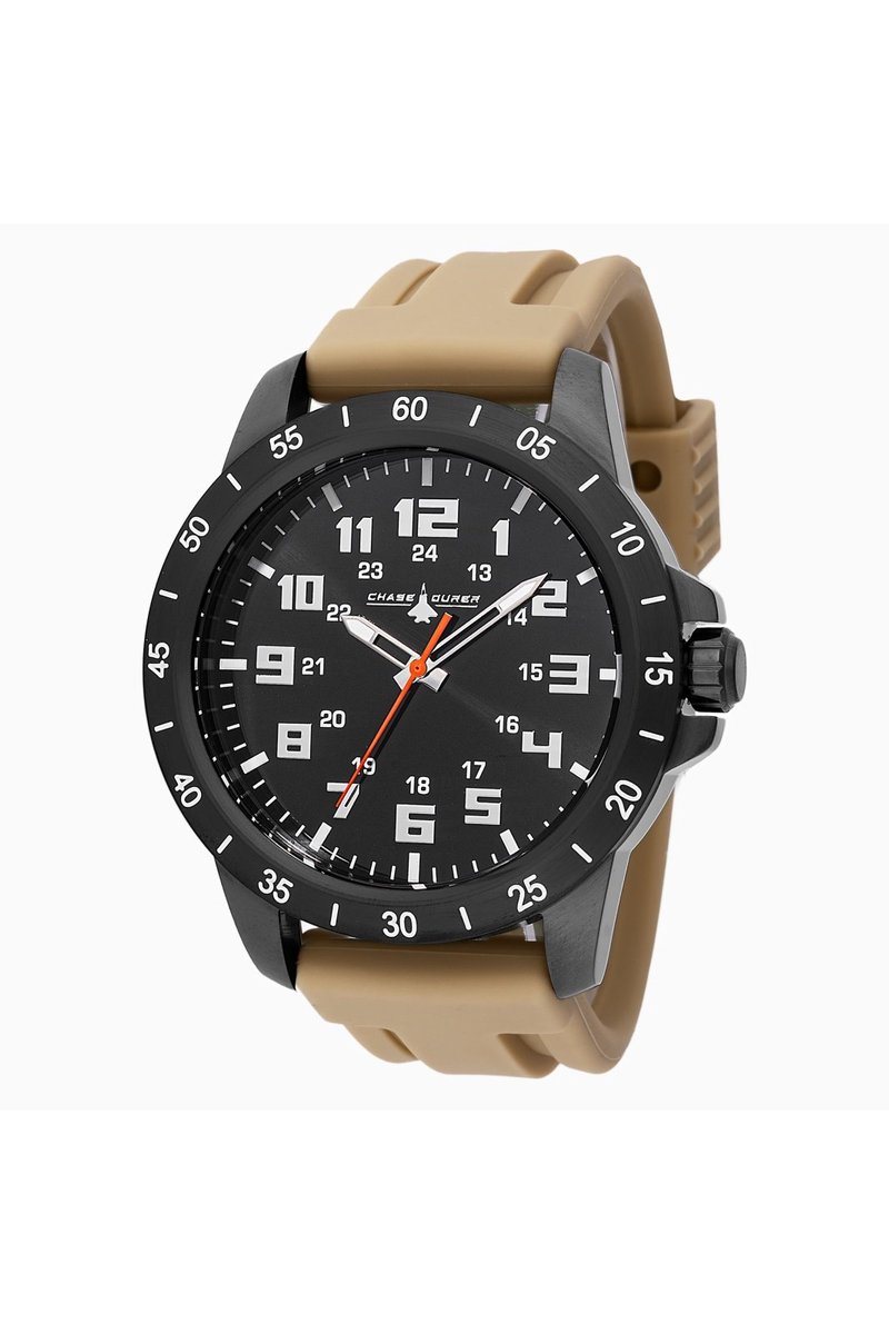 Chase Durer CDW-0139 Heren Horloge - Waterdicht - Analoog - Quartz Uurwerk - Roestvrij Staal met zwarte Wijzerplaat - 45mm