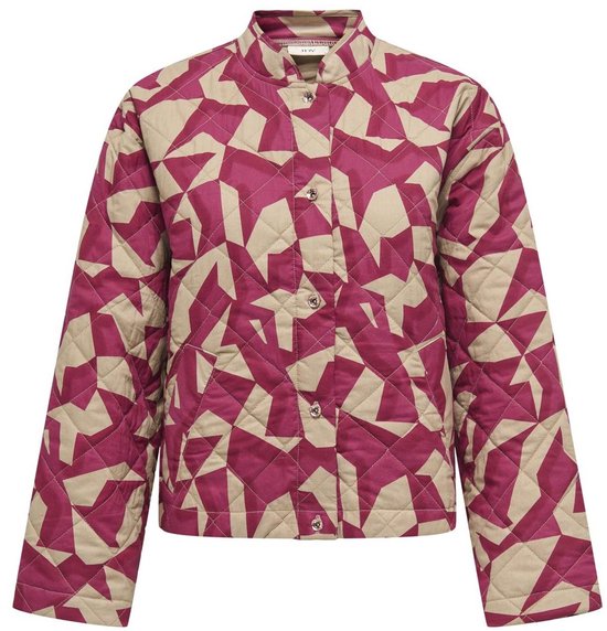JDY JDYZORAH L/S QUILTED SHACKET WVN Dames Blazer - Rumba Red Savannah Tan Geo