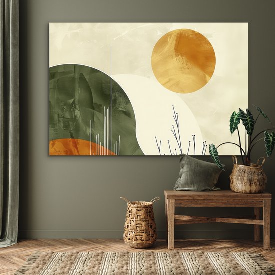 Décoration murale Métal - Peinture Aluminium Industriel - Abstrait - Paysage - Soleil - Art - 150x100 cm - Dibond - Photo sur aluminium - Décoration murale industrielle - Pour le salon/chambre