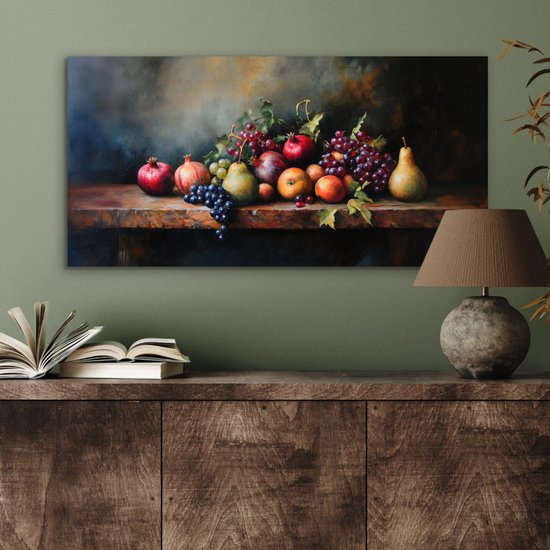 Tableau aluminium 80x40 cm - Décoration murale métal - Rustique - Nature morte - Fruits - Décoration murale métal salon - Décoration industrielle - Photo sur dibond - Accessoires industriels chambre