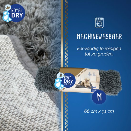 Paillasson Royal Dry pour animaux de compagnie - Tapis pour chien pour la voiture - Lieu de repos doux idéal pour les chiens - 66x91 cm (taille M) - Chenille en microfibre - Convient aux chiens et autres animaux de compagnie