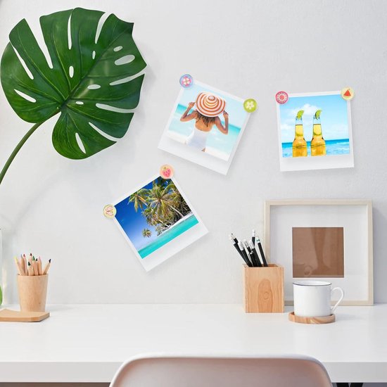 30 stuks bloemdrukspelden, schattige duimkopspijkers voor kurkbord en kaart, kleurrijke punaises voor fotomuur, prikbord, kurk, kantoor en thuis