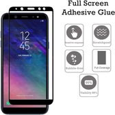 DrPhone Samsung A6 2018 Glas 4D Volledige Glazen Dekking Full coverage Curved Edge Frame Tempered glass Zwart - Official